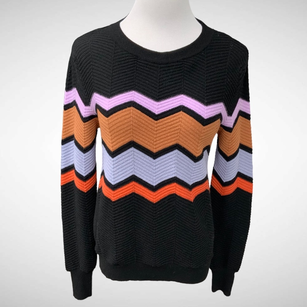 On Twelfth Zig Zag Pullover Sweater Multicolor Long Sleeves